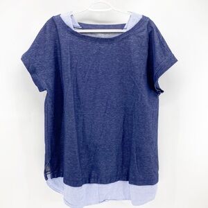 Lane Bryant faux layered short sleeve hi lo shirt